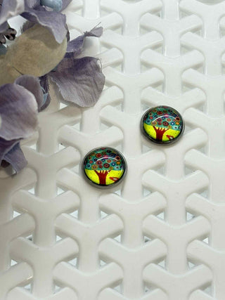 Life at its best cabochon stud - happy bunch
