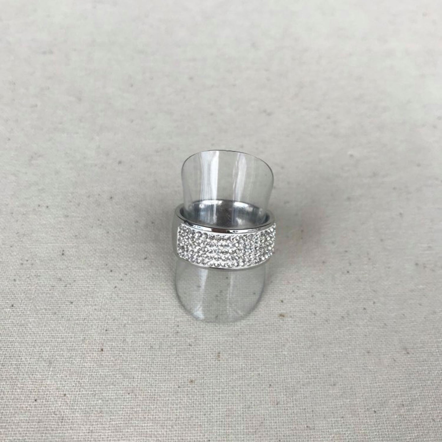Half Diamonte Silver ring