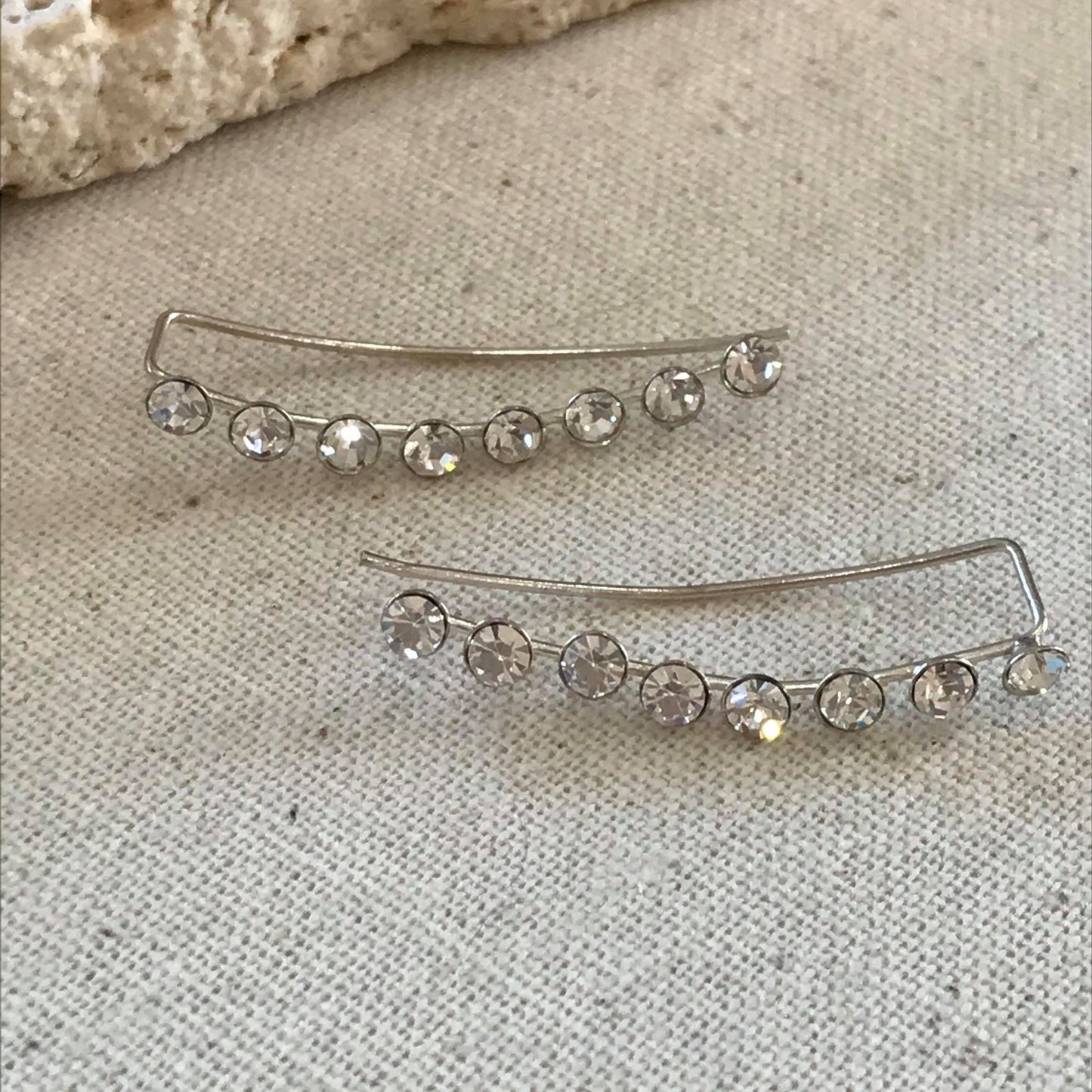 Sterling silver crystal hang earrings