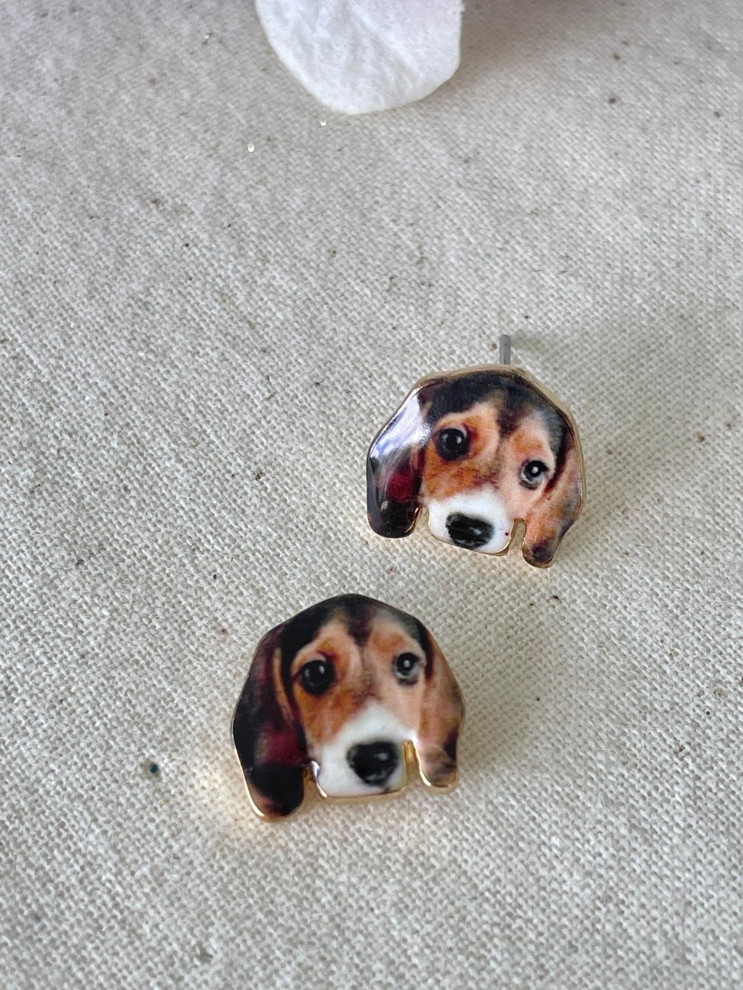 Barry the Basset Hound stud earrings