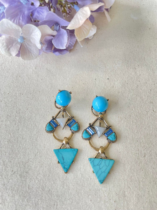 Turquoise gem drop earrings