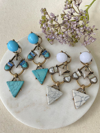 Turquoise gem drop earrings