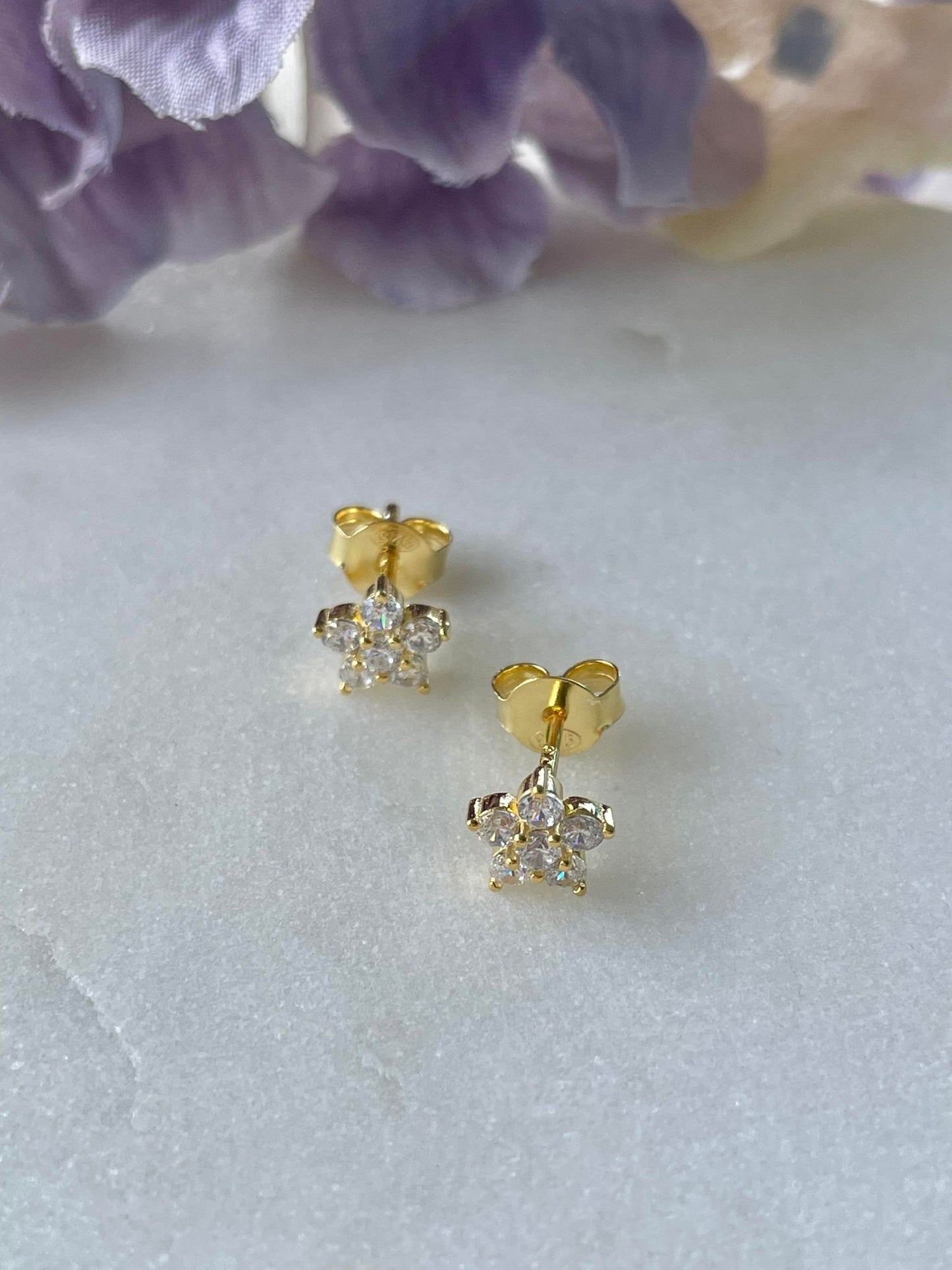 Gold plated sterling silver flowers