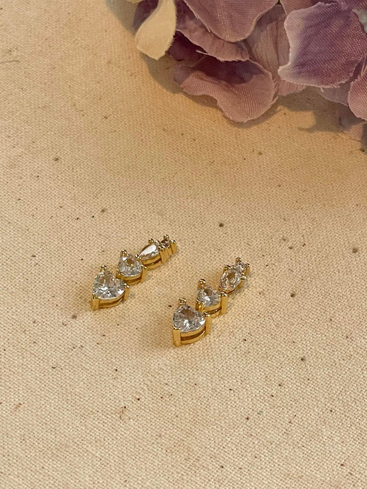 Let your heart shine - clear crystal stud earrings