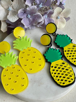 Green pineapple earrings