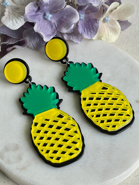 Green pineapple earrings