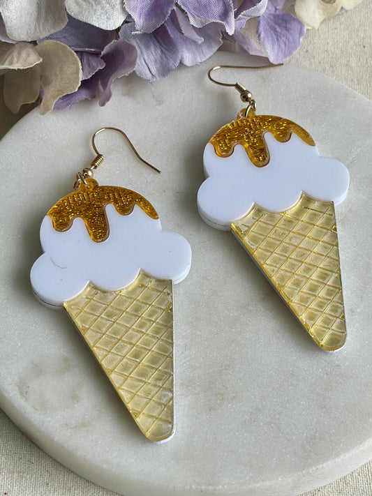 Ice cream cone earrings