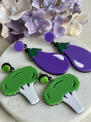Eggplant earrings