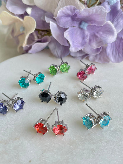 Simple sterling silver stud - pale purple