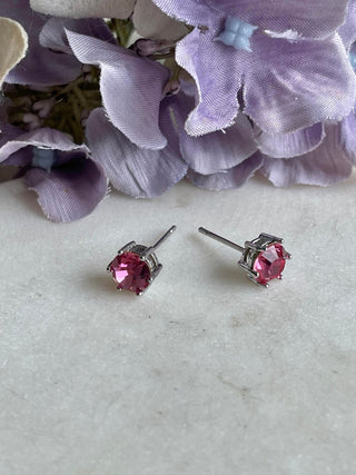 Simple sterling silver stud - rose