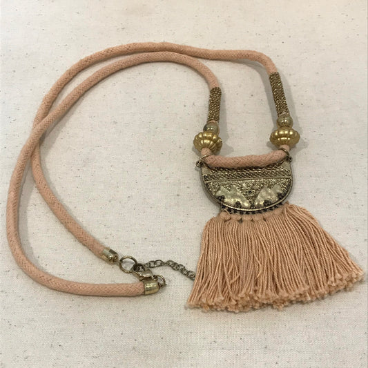 Brown tassel and cord necklace