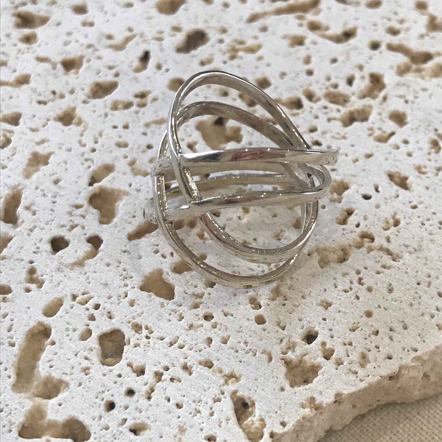 Sterling silver criss-cross ring