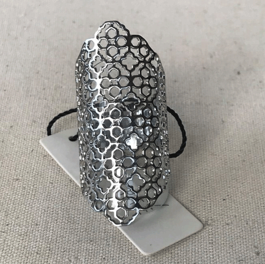 Sterling Silver large lattice ring
