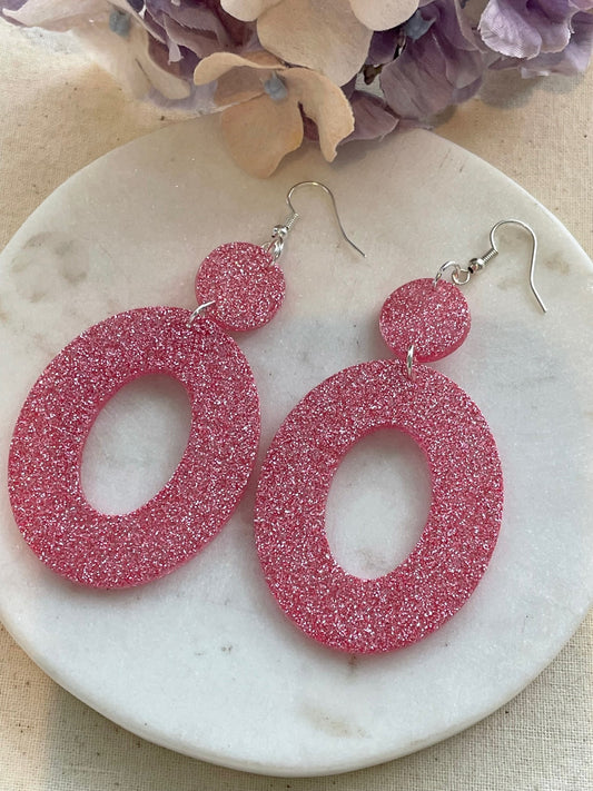 Pretty in pink open donut earrings