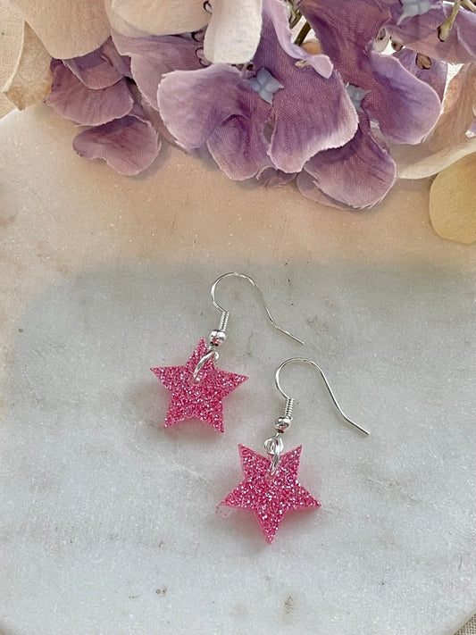 Pretty in pink star earrings